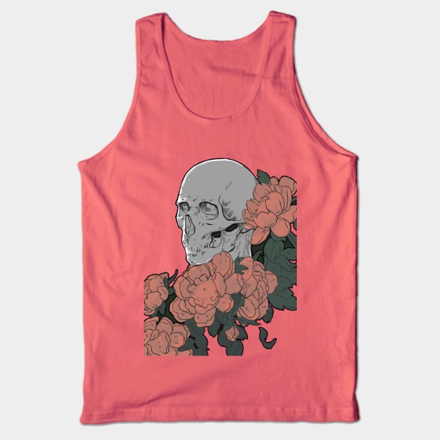Skull and flowers Tank Top by aline_rainbow